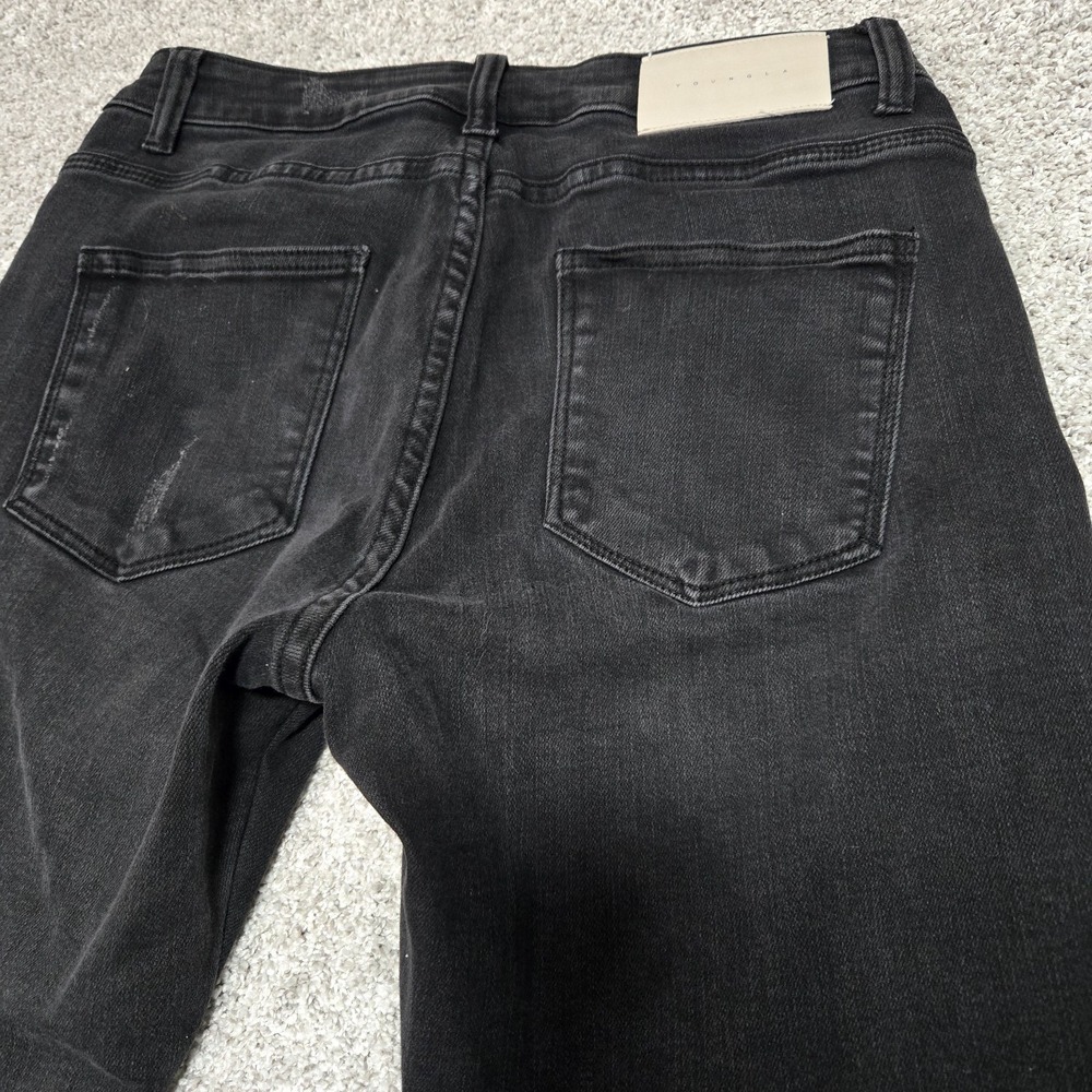 Young LA Jeans Mens 32x32‎ tailored slim black distressed